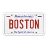 Squiddy Boston State License Plate Style - Vinyl Sticker Decal for Phone, Laptop, Water Bottle (3.5" Wide)