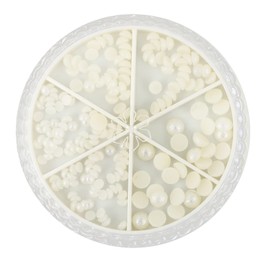 LALAFINA Nail Gems and Charms Pearl Manicure Ornament Flat Back Decorations 100pcs Diy Nail Art Set