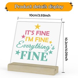 Motivational Quote Desk Plaque Sign with Wood Stand Mental Awareness Gifts Inspirational Gift for Working Mom Sister Aunt Friend Coworker Funny Office Desk Decoration for Home Tabletop Shelf