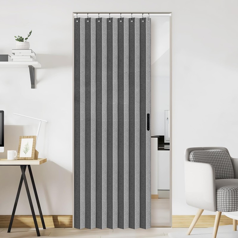 Vatge Closet Curtain for Open Closet, Pleated Folding Curtains for
