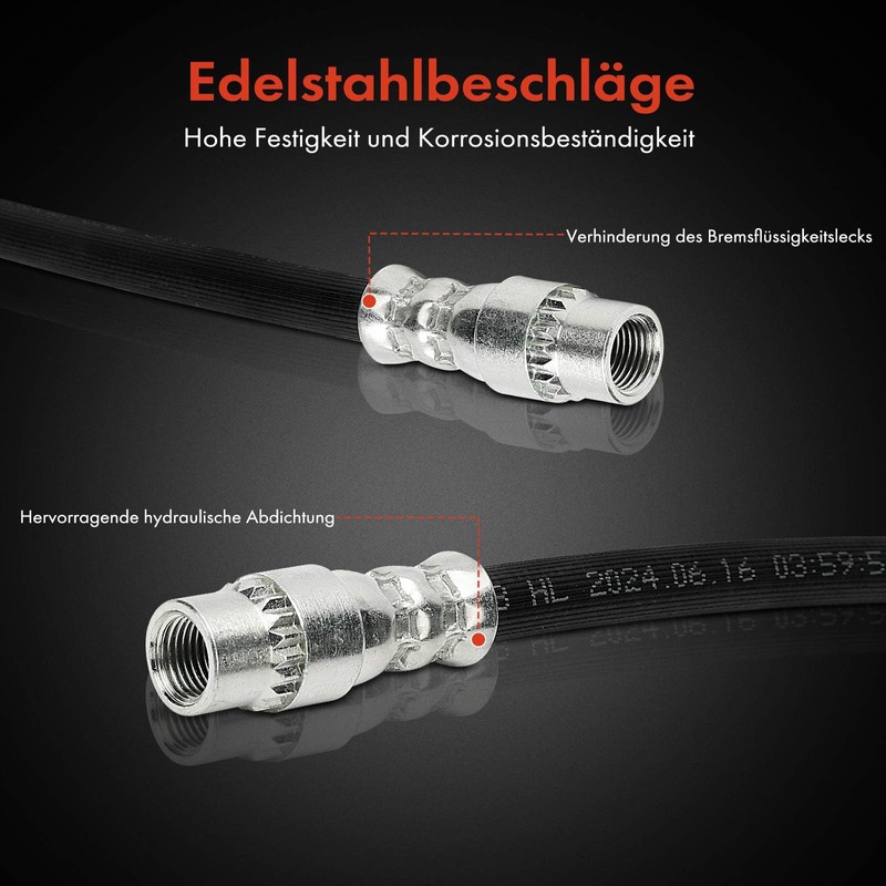 Frankberg 2 x Rear Brake Hose 285 mm Compatible with