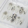 Wedding White Full Stone Handmade Nail Tips - Short Oval