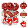 Mupera Red Christmas Ball Decorations - Glitter Christmas Tree Balls,