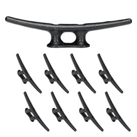 Simplified Living 8" Dock Cleat, Weatherproof Electrophoretic Coated Cast Iron Black Boat Cleat Tie Downs for Marine Pier or Decorative Nautical Maritime Décor, 4 or 8 Pack.