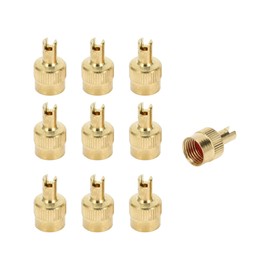 A ABSOPRO Tire Valve Stem Caps 9x15MM Car Wheel Valve Cap Copper Rubber Yellow for Car Bike Motorcycle Truck Anti Crash Tyre Valve Stem Cover Valve Dust Cap Tire Valve Cap 10 Pcs