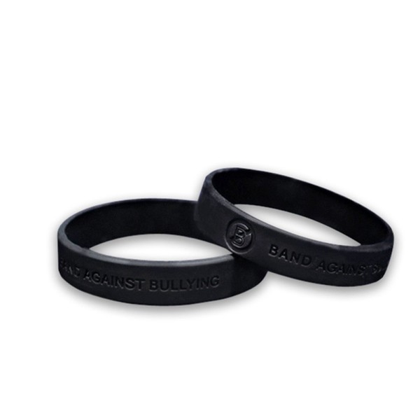 Fundraising For A Cause 50 Pack Anti-Bullying Black Silicone Bracelets (Wholesale Pack - 50 Bracelets)