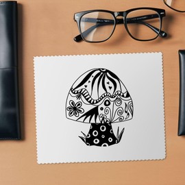 2 x 'Doodled Toadstool' Microfibre Lens/Glasses Cleaning Cloths (LC00021095)