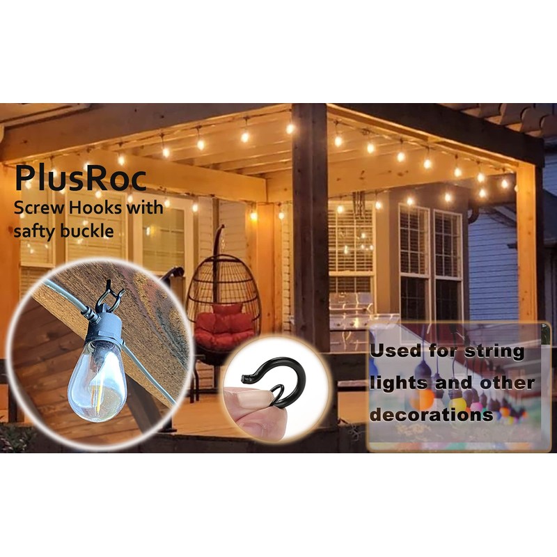PlusRoc 60 Pack Christmas Light Hooks for Outdoor Seasonal Lighting