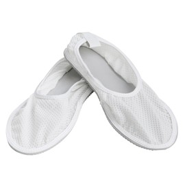 Secure Non Slip Shower Shoes for Men and Women - Slip Resistant Non Skid Tread Sole - Elderly Fall Prevention Bath Slippers for Home, Gym, Spa (Large: W 9-11, M 7-9) White