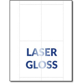 80lb Single Sided Glossy Printable Index Cards 3x5 - White Index Card Sheets for Laser Printers Only - Perforated cards 4 per page - 25 Sheets / 100 Index Cards