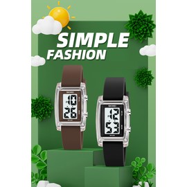 Digital Watches for Unisex Waterproof Sports Watch Easy Read Simple Colourful Wristwatch Mens Womens Watch Rectangle Unique Style Watch for Ladies Boys Girls