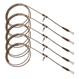 5 Pre Rigged Rig Tube Helicopter Set up Anti Tangle Fishing Tackle Accessories (Brown)
