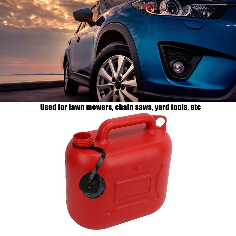 Gas Can 5L 1.3 Gallon ABS Leakage Free Red Portable
