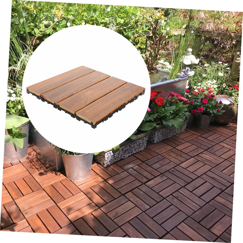 Tofficu Interlocking Decking Tiles Splashproof Outdoor Flooring for Balcony Deck