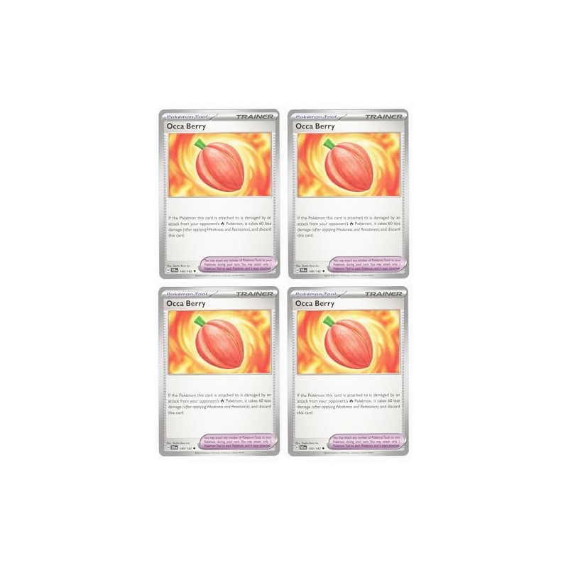 Pokémon Occa Berry 140/142 Stellar Crown Trainer Card Set x4