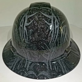 Pyramex NEW FULL BRIM Hard Hat custom hydro dipped GOLDBERG TRIBAL JACK HAMMER TATTOO