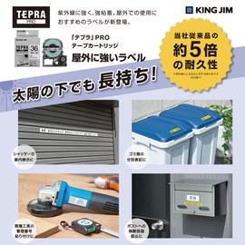 King Jim SS24KV Tepra PRO Tape Cartridge, Outdoor Strong Label, 0.9 inches (24 mm), White Label/Black Character, Length 2.8 ft (7 m)