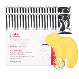 FADVAN Eye Pads 40 Pairs of Collagen Hydrogel Patches, Eye Contour with Hyaluronic Acid, Hydrate and Moisturise for Anti-Ageing (Gold)