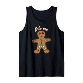 Bite Me Gingerbread Funny Cookie Christmas Thanksgiving Gift Tank Top