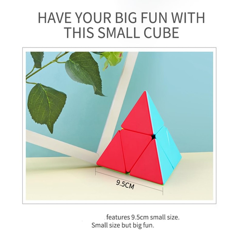 XMDCuber QY Toys 2x2 Pyraminx Speed Cube, 2x2x2 Pyramid Cube,