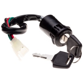 Motorcycle Motorbike Ignition Switch Key Starter with 4 Wires, 2 Keys On Off Scooter ATV Moped Go Kart
