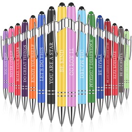 80 Pcs Christian Pen Bulk Inspirational Bible Verse Ballpoint Pen with Stylus Tip Quotes Pen Motivational Black Ink Pens for Screen Touch Christmas Gift Office School Supplies (Assorted, Motivational)
