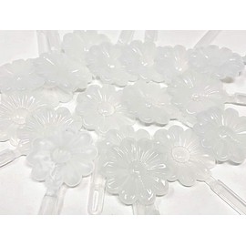 Tara Girls Self Hinge Plastic Flower Hair Barrettes 18 Pieces Selection (Clear)