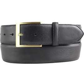 BELTINGER High Quality Denim Belt Made of Full Cowhide Leather with Golden Belt Buckle 4.0 cm | Cambered Leather Belt Men 40 mm | Jeans Belt Made in Italy, Black, Gold