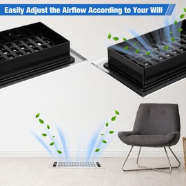 Tuanse 10 Pcs Carbon Steel 4 x 10 Inches Heavy Duty Floor Vent Covers Walkable Metal Floor Vents Adjust Air Flow Direction Floor Registers Metal Heat Vent Covers Floor Vent Covers for Home Floor