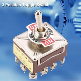 ON Off ON Momentary Toggle Switches 12 Pin 3 Position 4PDT Rocker Switches 15A/250VAC 10A/380VAC Knob Switches 12mm Button Switches Mechanical Valve