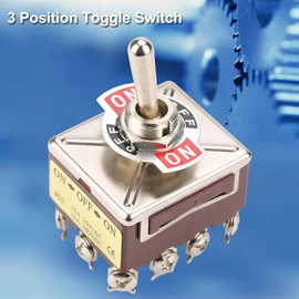ON Off ON Momentary Toggle Switches 12 Pin 3 Position 4PDT Rocker Switches 15A/250VAC 10A/380VAC Knob Switches 12mm Button Switches Mechanical Valve
