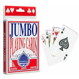 KAV Jumbo Large Playing Cards Deck for 52 Playing Game, Family Party, Poker Nights, Indoor, Outdoor, Garden, BBQ and Xmas- Plastic Coated Giant Card (‎13x9x2 cm)