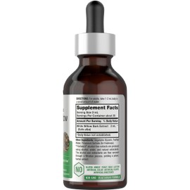 Horbäach White Willow Bark Extract Tincture | 2 Fl oz | Alcohol Free Liquid Supplement | Super Concentrated | Vegetarian, Non-GMO, Gluten Free
