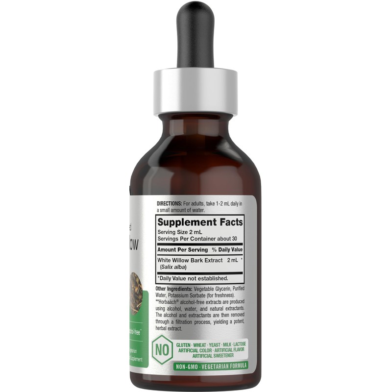 Horbäach White Willow Bark Extract Tincture | 2 Fl oz