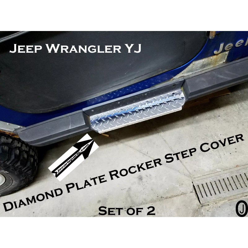 jocartsparts.com Fits Jeep Wrangler YJ Aluminum Diamond Plate Rocker Step
