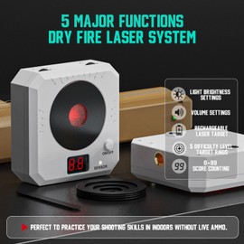VANTARA Laser Counting Target - Dry fire Training Electronic Target - Laser Firearm Training System - 4 Levels of Difficulty - Flash and Steel Plate Sound Feedback