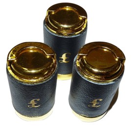 £1 Coin Holders (Holds New £1 Coins) Leather Bound Choose from 1,2,3,4 or 5 Holders! (one Pound Coin Holders) (3 Holders)