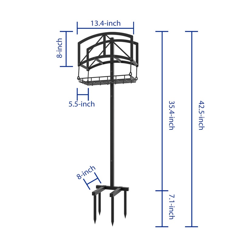 Fire Beauty Garden Hose Holder with Storage Basket,Heavy-Duty,80+lb Capacity,Rust-Proof Stainless
