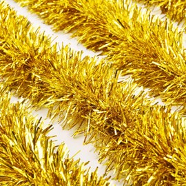 eBoot 32.8 Feet Christmas Tinsel Garland Metallic Tinsel Garland Shiny Hanging Christmas Tree Decoration Wreath Wedding Xmas Party Supplies (Black)