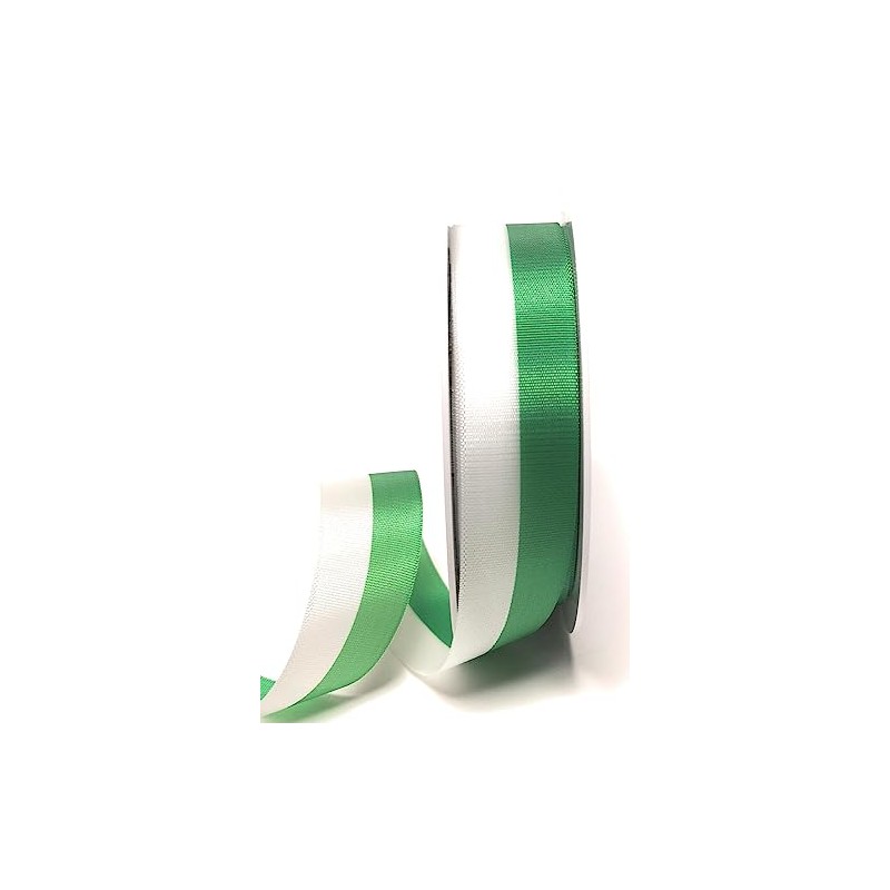 National Ribbon 25 m x 25 mm Green / White