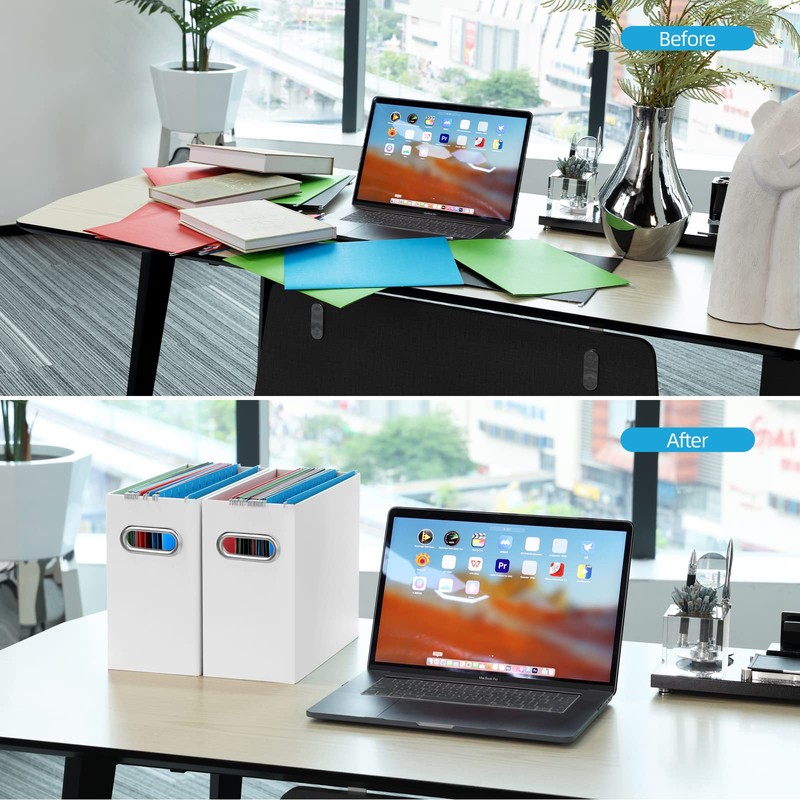 Oterri File Organizer, 4 Packs Small Storage Box, Cardboard File