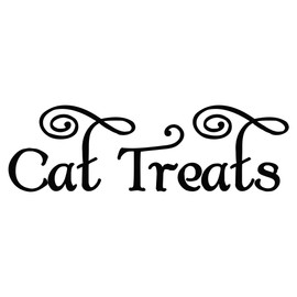 Burgundy - Cat Treats Vinyl Decal - Kitten Pet Snacks Swash - 8w x 2.5h inches - Die Cut Sticker