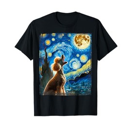 Poodle Dog Moonlit Canine Art Van Gogh Starry Night Poodle T-Shirt for Men Women Kids