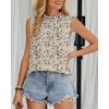 SimpleFun Sleeveless Tank Tops for Women High Neck Chiffon Floral
