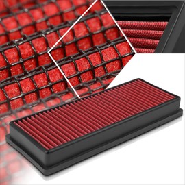 Red Reusable Washable High Flow Drop-in Air Filter Compatible with A4/A5/Q5 2.0L Turbo