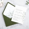 PONATIA 50PCS A7 Euro Flap Envelope, 5.25 x 7.25'' Olive