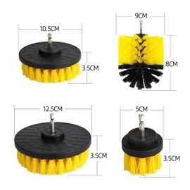 4 Piece Brush Attachment Drill Set, Brush for Drill Bristles 2 Inches/3.5 Inches/4 Inches/5 Inches Drill Brushes, Cordless Drill Brush, Cleaning Brush for Rims, Tiles, Kitchen, Floors, Car, Bathtub