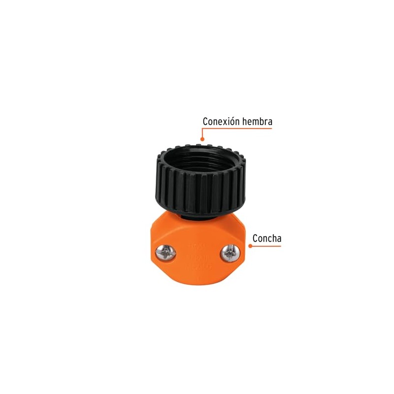 Truper REF-1/2, Conector plástico, hembra 1/2", de polipropileno