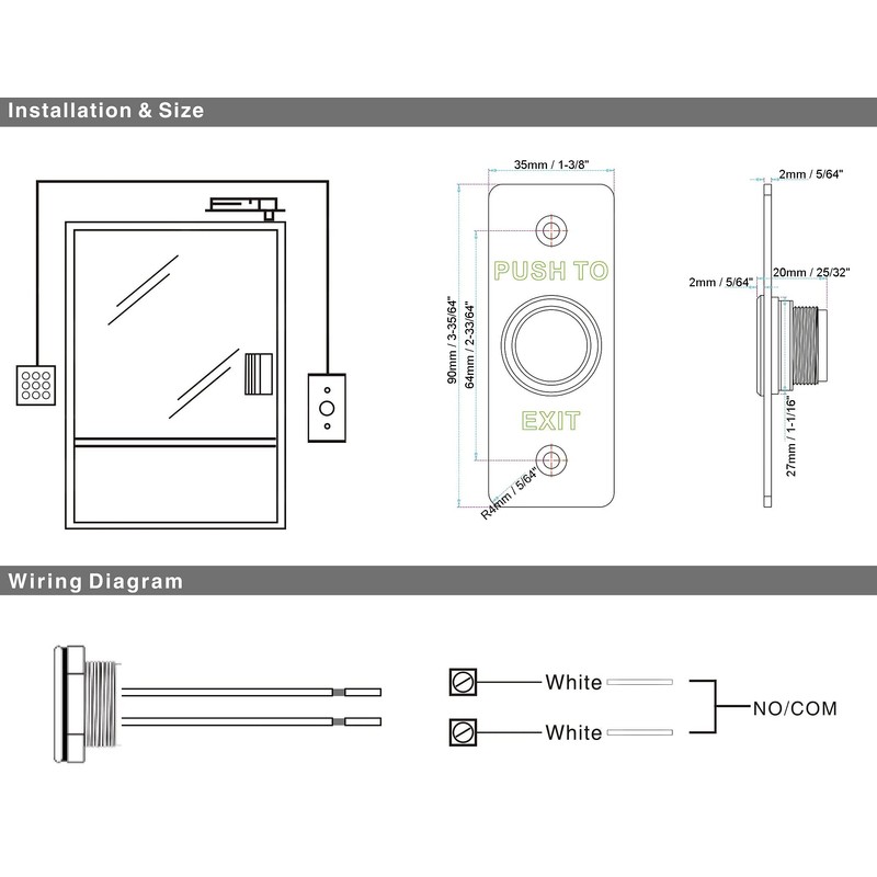 UHPPOTE Momentary Push to Exit Button Outdoor Waterproof Rated IP68