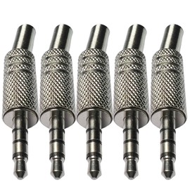 CESS 3.5mm 4-Pole TRRS Male Construction Plug Repair Headphone Jack Audio Soldering (5 Pack)